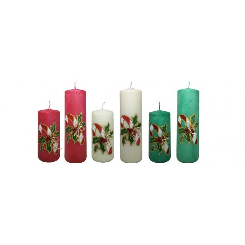 Christmas Decorative Pillar Candle Candy Cane